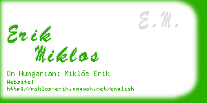 erik miklos business card