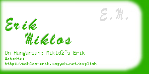 erik miklos business card